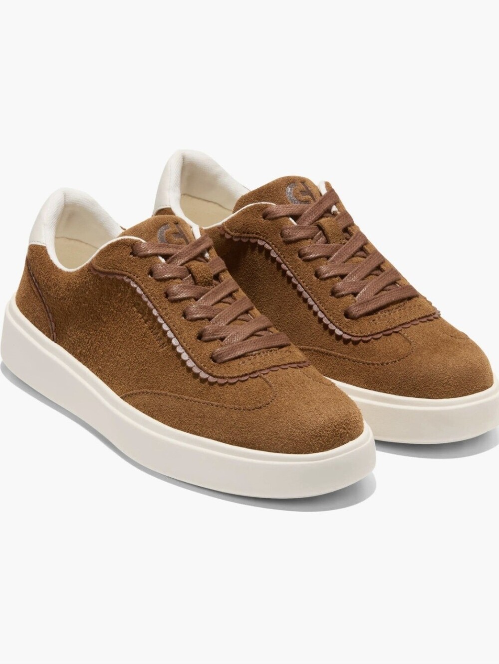 Cole Haan Grand Crosscourt Arlowe Suede Leather Tennis Sneakers 8 Cognac Brown